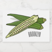 オクラ漫画イラストレーション フードラベル (シングルラベル)