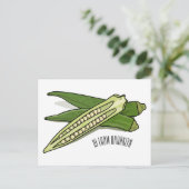 オクラ漫画イラストレーション ポストカード (スタンド正面)