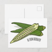 オクラ漫画イラストレーション ポストカード (正面/裏面)