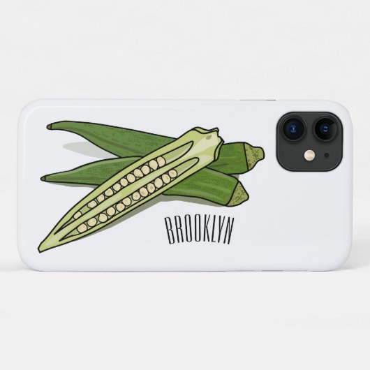 オクラ漫画イラストレーション Case-Mate iPhoneケース (裏面(横))