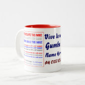 オクラ王謝肉祭の意見は暗示します ツートーンマグカップ (正面左)