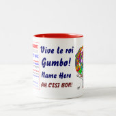 オクラ王謝肉祭の意見は暗示します ツートーンマグカップ (中央)