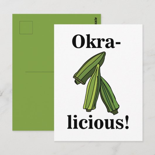 オクラ野菜ヴィーガン料理 ポストカード (正面/裏面)