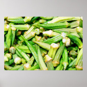 オクラ青野菜の静止生命ポスター ポスター