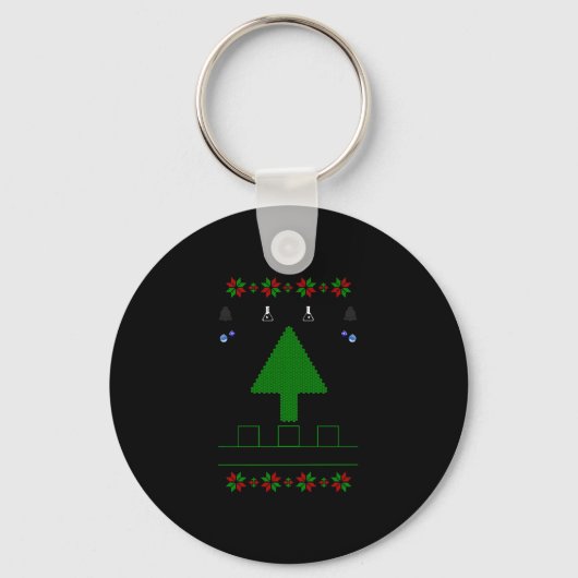 オクリスマスツリー化学者ブラック キーホルダー (正面)