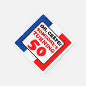 オクレープフランスの国旗50誕生日 スタンダードカクテルナプキン (角)