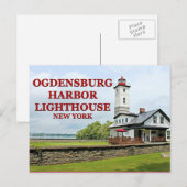 オグデンズバーグハーバーライトハウスニューヨーク葉書 ポストカード (正面/裏面)