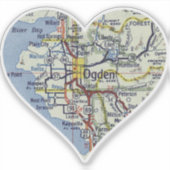 オグデンヴィンテージマップハート シール (正面)