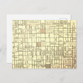 オグデン， UTヴィンテージマップ ポストカード (正面/裏面)