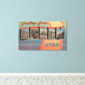 オグデン， UtahLarge Letter Scenesオグデン， UT キャンバスプリント (インサイチュ (ウッドフロア))