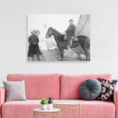 オグララのチーフ「ロッキーベア」とホワイト キャンバスプリント (インサイチュ (リビング))