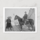 オグララのチーフ「ロッキーベア」とホワイト ポストカード (正面)