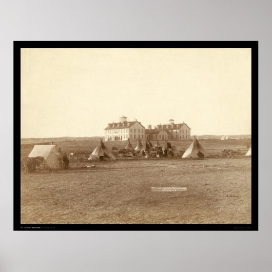 オグララスクール&インディアンキャンプパインリッジSD 1891 ポスター (正面)