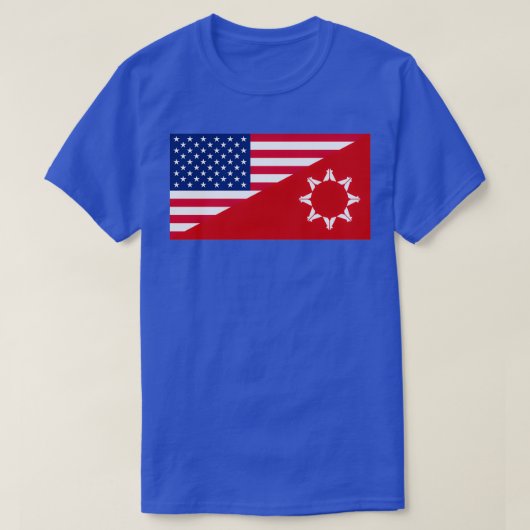 オグラララコタアメリカ国旗 Tシャツ (デザイン正面)