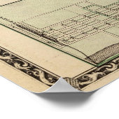 オグルカウンティ、ポロ、オレゴンの地図 ポスター (角)