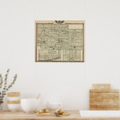 オグルカウンティ、ポロ、オレゴンの地図 ポスター (キッチン)