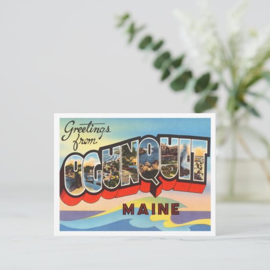 オグンクイット、メイン・ヴィンテージ・トラベルの挨拶 ポストカード (スタンド正面)