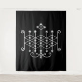 オグーンの白いヴェーヴオンブラック タペストリー (正面)