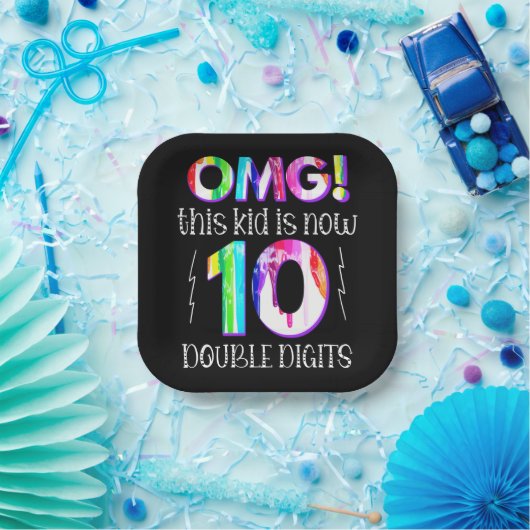 オグ！この子は今10桁のダブルデジタ絵を描ル ペーパープレート (パーティー)