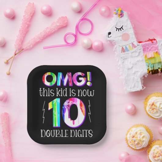 オグ！この子は今10桁のダブルデジタ絵を描ル ペーパープレート (パーティー)