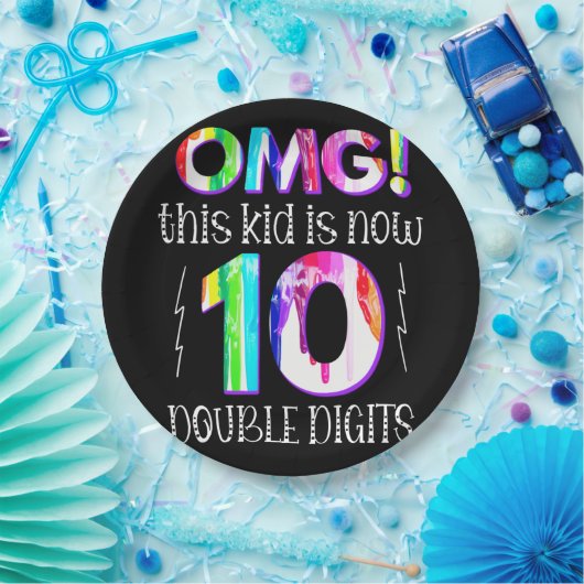 オグ！この子は今10桁のダブルデジタ絵を描ル ペーパープレート (パーティー)