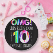 オグ！この子は今10桁のダブルデジタ絵を描ル ペーパープレート (パーティー)