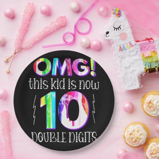 オグ！この子は今10桁のダブルデジタ絵を描ル ペーパープレート (パーティー)