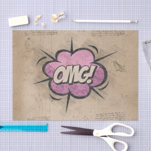 オグ!ヴィンテージ漫画ブックスチームパンクポップ・アートのアート 薄葉紙 (クラフト)