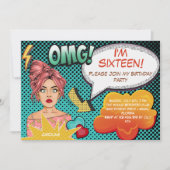 オグ！私は…10代の子供の誕生日 招待状 (正面)