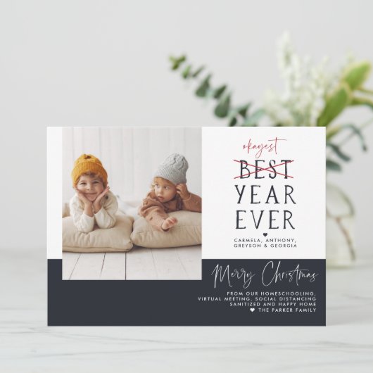 オケイスト·イヤー|クリスおもしろいマスホリデーフォト シーズンカード (スタンド正面)