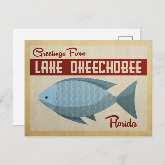 オケエコービーフィッシュヴィンテージ旅行 ポストカード (正面/裏面)