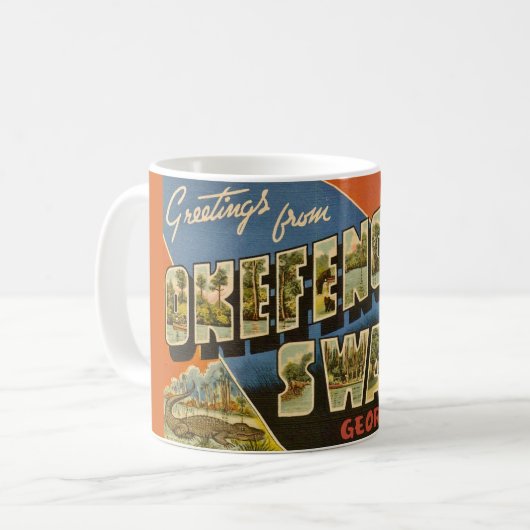 オケフェノキー湿原の絵葉書マグカップ コーヒーマグカップ (正面左)