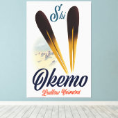 オケモ·ルドロー·バーモント·スキーのポスター キャンバスプリント (インサイチュ (ウッドフロア))