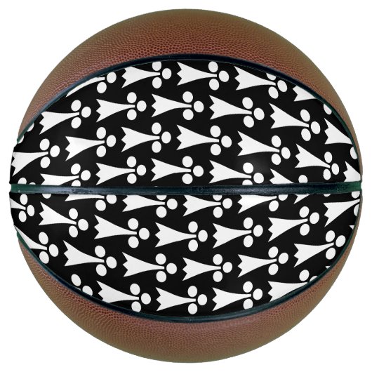 オコジョの模様, 中世模様, 黒地に白 バスケットボール (正面)