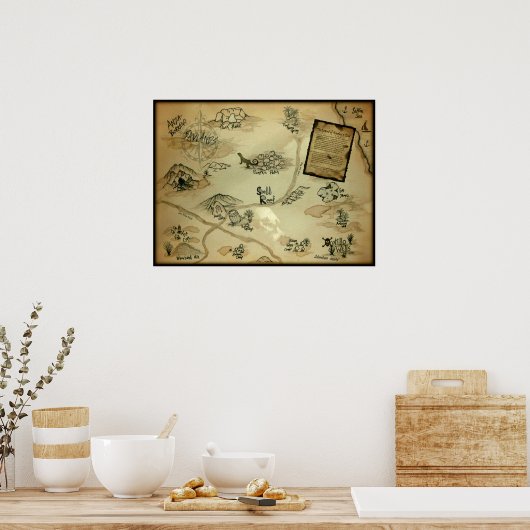 オコティヨウェルズ南カリフォルニアの宝石地図 ポスター (キッチン)