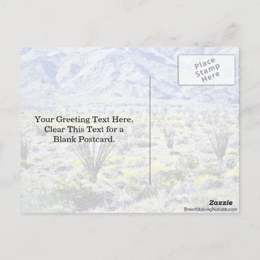 オコティーヨと砂漠の花が咲く ポストカード (裏面)