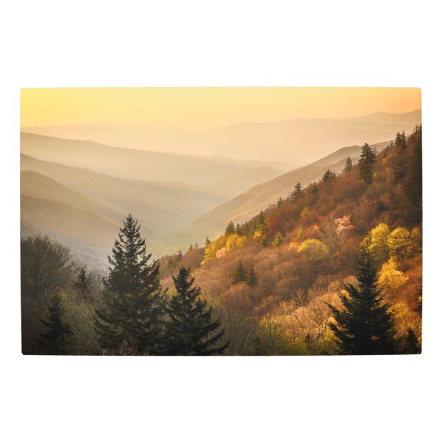 オコナルフティバレーオーバービュー |ノースカロライナ メタルプリント (正面)