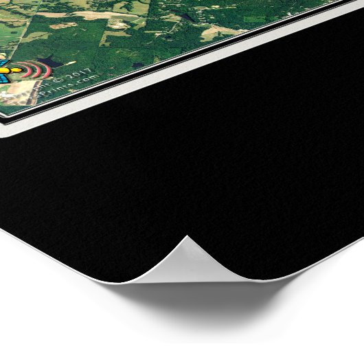 オコニー湖ジョージア衛星ポスターマップ ポスター (角)