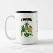オコネル家紋、翻訳、意味 ツートーンマグカップ (左)
