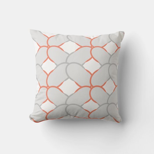 オコンテンポラリーレンモダンジの白とグレーの芸術 クッション (正面)