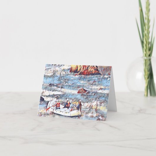 オコーリバーテネシー湖ホワイトウォーター絵画ラフティング カード (正面)