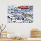 オコーリバーテネシー湖ホワイトウォーター絵画ラフティング ポスター (キッチン)