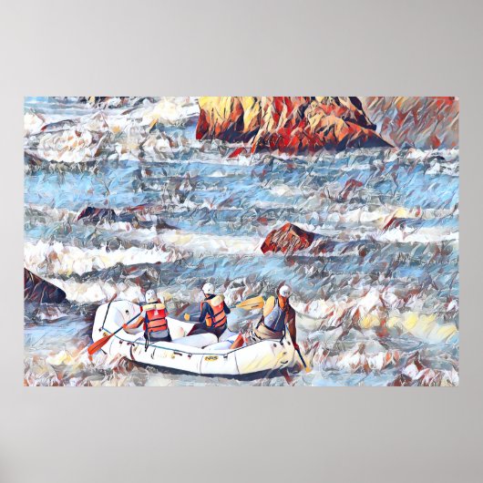 オコーリバーテネシー湖ホワイトウォーター絵画ラフティング ポスター (正面)