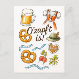 オザップフトだ！フェスティバルオクトーバーフェストお祝い シーズンポストカード
