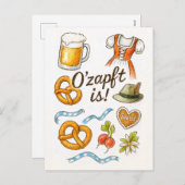 オザップフトだ!フェスティバルオクトーバーフェストお祝い シーズンポストカード (正面/裏面)