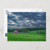 オザークスの曇り空の農場の夕日 ポストカード (正面/裏面)
