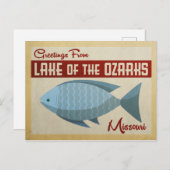 オザークスフィッシュヴィンテージ旅行の湖 ポストカード (正面/裏面)