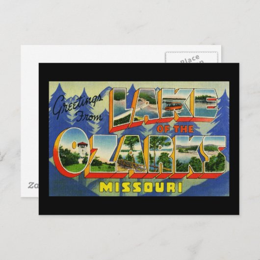 オザークスミズーリ湖からの挨拶 ポストカード (正面/裏面)