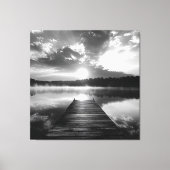 オザーク写真の白黒の湖 キャンバスプリント (正面)