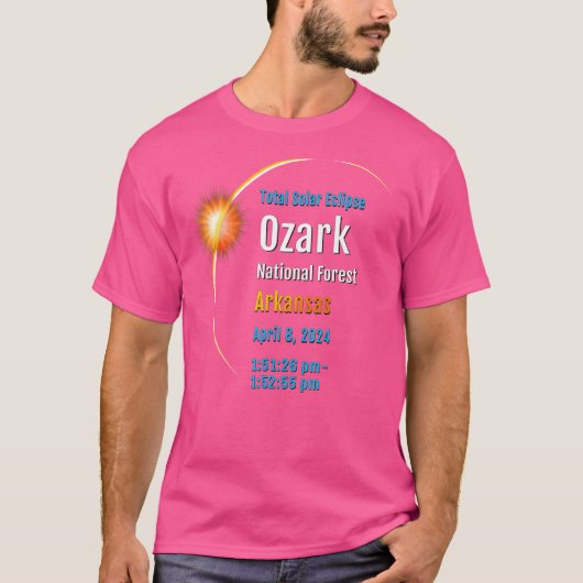 オザーク国立森林Arトータル太陽のエクリプス2024 Tシャツ (正面)